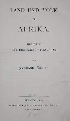 Bild Nr.1: 134-1608 Rohlfs,G.: (Afrika)