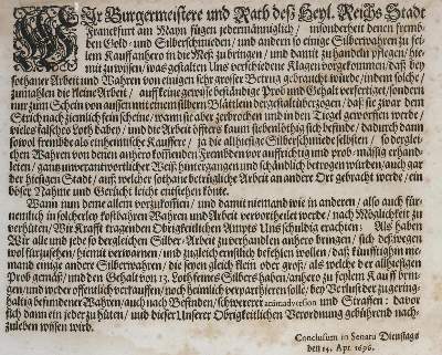 Bild Nr.1: 134-1722 Frankfurt am Main.: (Deutschland, Frankfurt, Goldschmied)