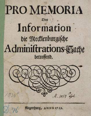 Bild Nr.1: 134-1764 Pro Memoria: (Deutschland, Mecklenburg)