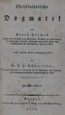 Bild Nr.1: 134-179 Hermes,G.: (Alte Drucke, Handschriften und Theologie)