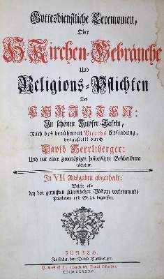 Bild Nr.1: 134-180 Herrliberger,D.: (Alte Drucke, Handschriften und Theologie)