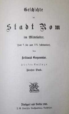 Bild Nr.1: 134-1894 Gregorovius,F.: (Italien, Rom)