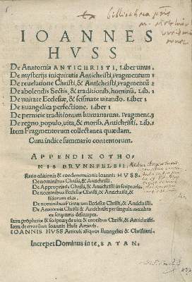 Bild Nr.1: 134-193 Hus,Jan.: (Alte Drucke, Handschriften und Theologie)