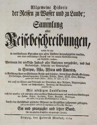 Bild Nr.12: 134-1941 Allgemeine Historie der Reisen zu Wasser und Lande;: (Verschiedene Länder - Geschichte)