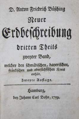 Bild Nr.1: 134-1992 Büsching,A.F.: (Verschiedene Länder - Geschichte)