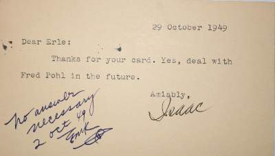 Bild Nr.2: 134-2083 Asimov, Isaac,: (Autographen)