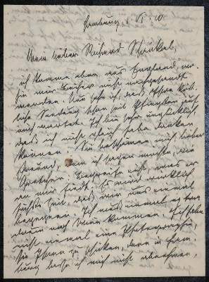 Bild Nr.1: 134-2106 Lichtwark, Alfred,: (Autographen)