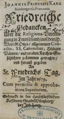 Bild Nr.1: 134-211 Karg v. Bebenburg,J.F.: (Alte Drucke, Handschriften und Theologie)