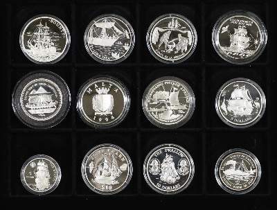 Bild Nr.2: 134-2181 Seefahrt 24 Silbermünzen u.: (Varia, Numismatik u. Siegelkunde, Medaillen)