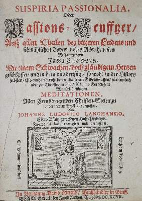 Bild Nr.1: 134-224 Langhans,J.L.: (Alte Drucke, Handschriften und Theologie)