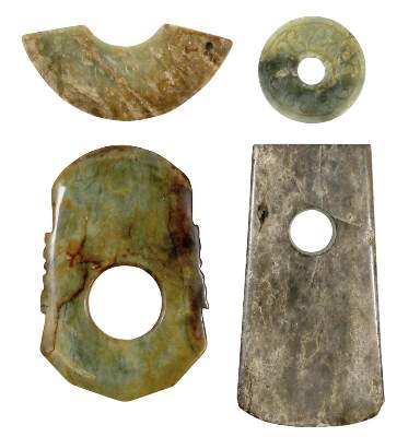 Bild Nr.1: 134-2308 Vier Teile Jade,: (Asiatika)