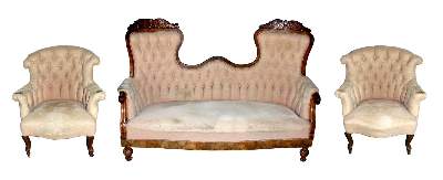 Bild Nr.1: 134-2323 Barocksofa u. 2 Sessel.: (Möbel)