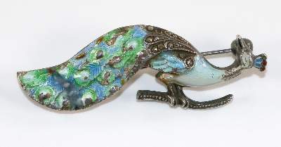 Bild Nr.1: 134-2413 Pfauenbrosche des Jugendstil.: (Schmuck, Broschen)