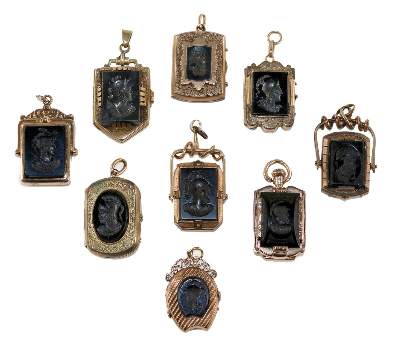 Bild Nr.1: 134-2417 10 Hämatitgemmen: (Schmuck, Gemmen, Hämatit)