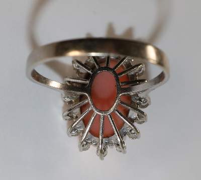 Bild Nr.2: 134-2436 Brillant-Korallenring.: (Schmuck, Ringe)