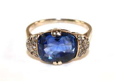 Bild Nr.1: 134-2447 Diamant-Saphirring.: (Schmuck, Ringe)