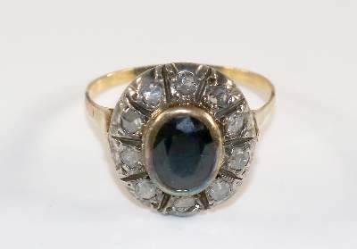 Bild Nr.1: 134-2448 Diamant-Saphirring: (Schmuck, Ringe)