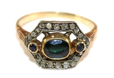 Bild Nr.1: 134-2449 Diamant-Saphirring des: (Schmuck, Ringe)