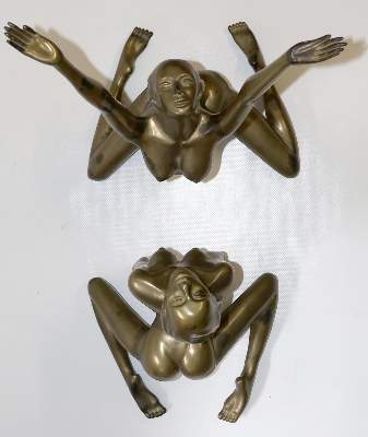 Bild Nr.2: 134-2483 Zwei weibliche Bronzeakte,: (Skulpturen - Plastiken)