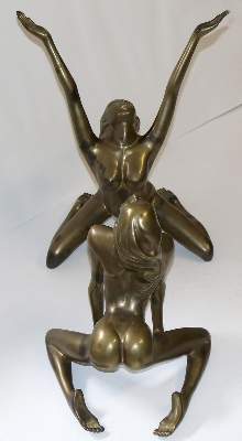 Bild Nr.3: 134-2483 Zwei weibliche Bronzeakte,: (Skulpturen - Plastiken)