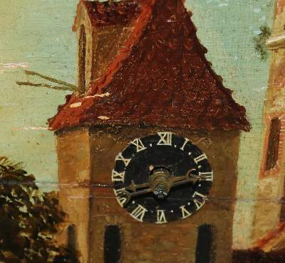 Bild Nr.3: 134-2512 Bilderuhr mit Spielwerk.: (Uhren)