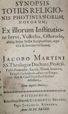 Bild Nr.1: 134-257 Martini,J.: (Alte Drucke, Handschriften und Theologie)