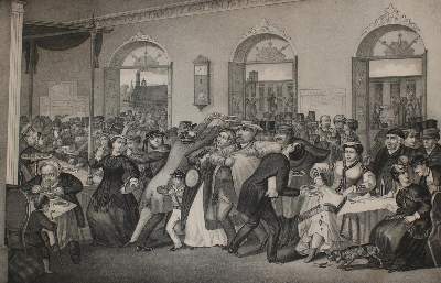 Bild Nr.1: 134-2743 Bahnhofsspeisesaal.: (Varia, Karikatur)