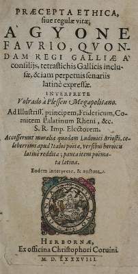 Bild Nr.1: 134-287 (Pibrac du Faur,G.de).: (Alte Drucke, Handschriften und Theologie)