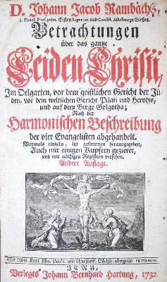 Bild Nr.1: 134-310 Rambach,J.J.: (Alte Drucke, Handschriften und Theologie)