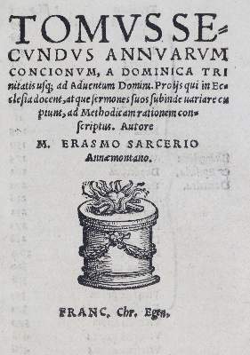 Bild Nr.1: 134-340 Sarcerius,E.: (Alte Drucke, Handschriften und Theologie)