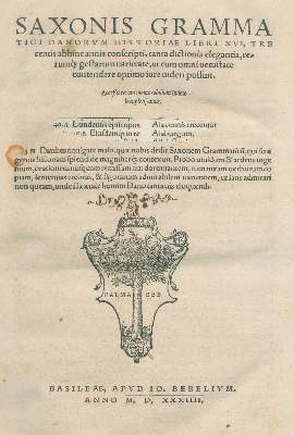 Bild Nr.1: 134-341 Saxo Grammaticus.: (Alte Drucke, Handschriften und Theologie)