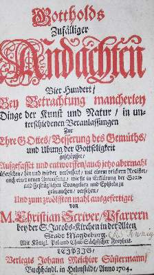 Bild Nr.1: 134-352 Scriver,C.: (Alte Drucke, Handschriften und Theologie)
