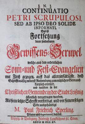 Bild Nr.1: 134-358 Sperling,P.F.: (Alte Drucke, Handschriften und Theologie)