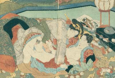 Bild Nr.1: 134-3739 Shigenobu, Yanagawa: (Künstlergraphik, Japan, Shunga)