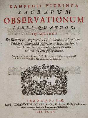 Bild Nr.1: 134-384 Vitringa,C. (d.Ä.).: (Alte Drucke, Handschriften und Theologie)