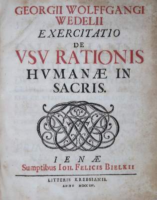 Bild Nr.1: 134-390 Wedel,G.W.: (Alte Drucke, Handschriften und Theologie)