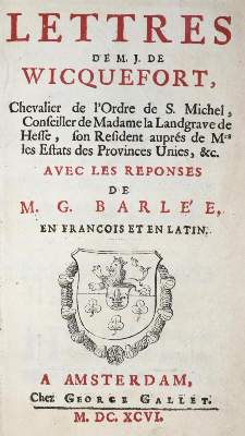 Bild Nr.1: 134-394 Wicquefort,J.de.: (Alte Drucke, Handschriften und Theologie)