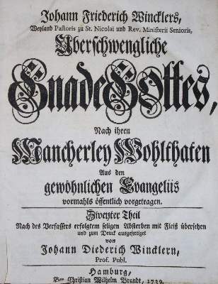 Bild Nr.1: 134-397 Winckler,J.F.: (Alte Drucke, Handschriften und Theologie)