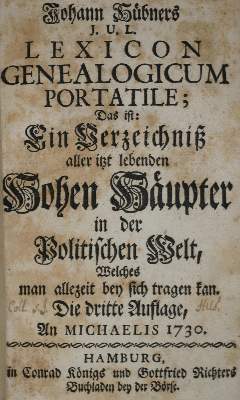 Bild Nr.1: 134-405 Hübner,J.: (Genealogie und Heraldik)