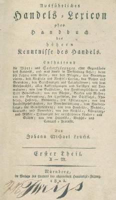 Bild Nr.1: 134-419 Leuchs,J.M.: (Wirtschaft)
