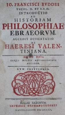 Bild Nr.1: 134-454 Buddeus,J.F.: (Judaica)