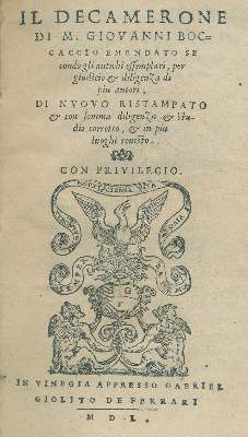 Bild Nr.1: 134-51 Boccaccio, Giovanni.: (Alte Drucke, Handschriften und Theologie)