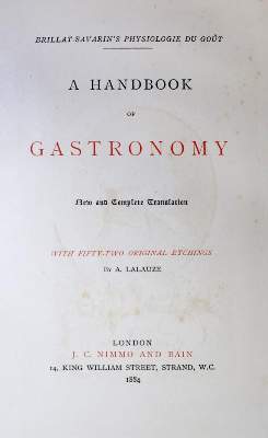 Bild Nr.1: 134-630 Brillat-Savarin,(J.A.).: (Küche und Haushalt, Kochbücher)