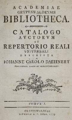 Bild Nr.1: 134-744 Dähnert,J.C.: (Bibliographie und Buchwesen)