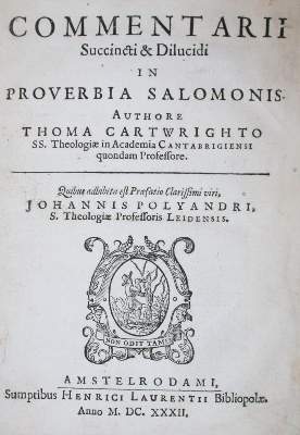 Bild Nr.1: 134-76 Cartwright,Th.: (Alte Drucke, Handschriften und Theologie)
