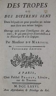 Bild Nr.1: 134-785 Du Marsais,(C.C.).: (Lexika - Wörterbücher - Sprachwissenschaften)