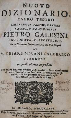 Bild Nr.1: 134-789 Galesini,P.: (Lexika - Wörterbücher - Sprachwissenschaften)