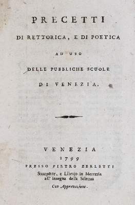 Bild Nr.1: 134-794 Precetti di Rettorica,: (Lexika - Wörterbücher - Sprachwissenschaften, Italien)
