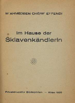 Bild Nr.1: 134-827 M'Ahmedben Cherif Effendi (Pseud.): (Erotika, Flagellantismus)