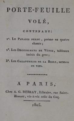 Bild Nr.1: 134-834 (Parny,E.de).: (Erotika - Galantes)
